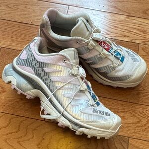 Salomon Light Pink and White Trail Running Shoes